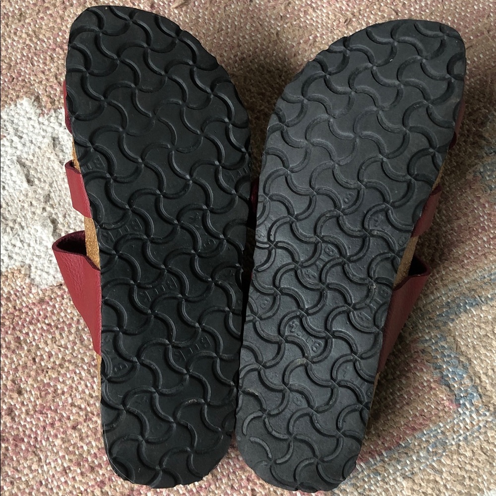 Birki’s by Birkenstock Burgundy Strap Sandals size W 8, M 6 - Picture 5 of 8